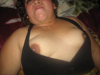 my wife with her tits full of cum