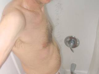 A partial side body scene with my white undie on during a shower in late September of 2023. S70 camera was used in a waterproof housing via remote.