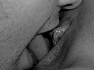 In goes my tongue.. out comes her juice! I lap it up and enjoy :)