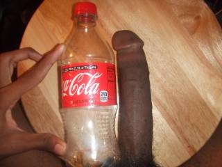 showing my dick next to coke bottle