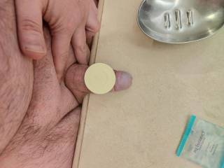 Again was asked to compare my little size to the soap in the room!