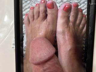 Wife’s sexy painted toes