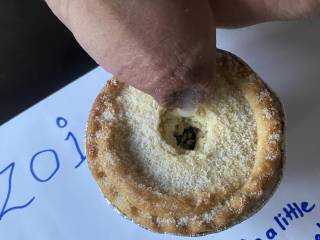 First drops of cum hit the intended target.