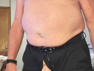 Cock and balls sticking out of my shorts