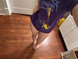 My panties are off my feet and thighs revealed . I ask you to take me, use me. Throw me against the wall and pound endlessly. Pick any of my holes, cum in me multiple times. Invite your friends and stretch me, leave me with something I’ll never forget.