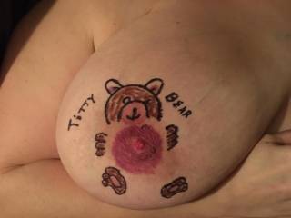 Playing around with markers on the Texas big titties what would you draw on Shelly