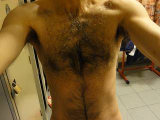 my hairy chest for you, for your shoulder