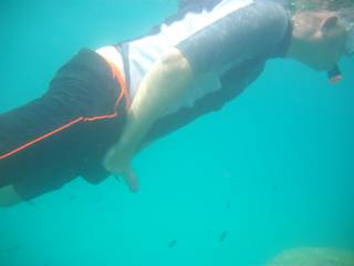Naughty snorkeling in the ocean!
