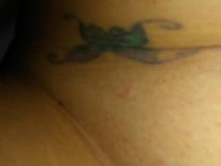 She pulled her panties off and I got a pic of her butterfly... Sweet ain't it?