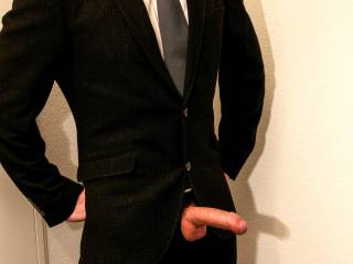 Just me in a suit having my hard cock out …