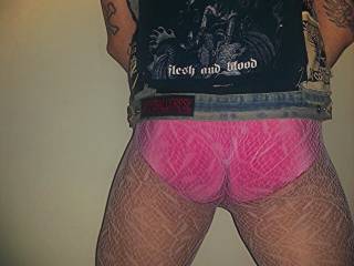 Pink panties, tights and ready to thrash!  :o)