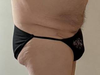 little black panties, nice bulge