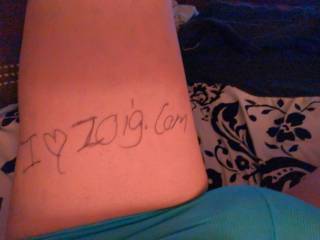 Pic of my leg with I love Zoig.com on it.