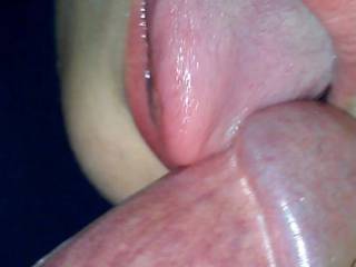 Up close licking my tip