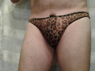 Well, it finally happened. Enjoyed myself so much taking photos in these leopard panties that I ran out of room. Are they too small?