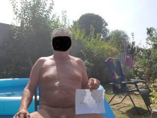 Chilling naked in the garden