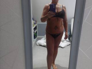 Lost a bit of weight and bought new underwear so sent this to hubby at work when I tried them on