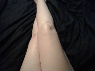 Long smooth silky legs with pretty feet