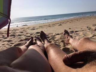I don\'t know if the real names prohibition applies to locations, but this is the beach overlooking where a British Admiral died fighting the French in 1805. Your tester for a point. Photo unusually taken by my wife. I could not persuade her to toss me off