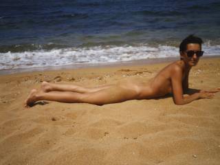 My wife Tatiana at the beach.