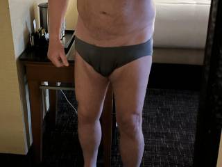 Wearing panties.