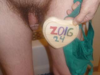 I am standing with a frontal view and holding my new green undie after my shower. Z50 camera was used.