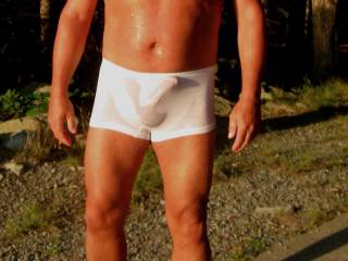 Went for a little swim at a park, maybe should have wore a different pare of shorts. What do you think.