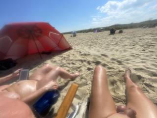 Just hanging out on public beach
