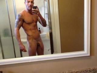 Bathroom selfie before showering