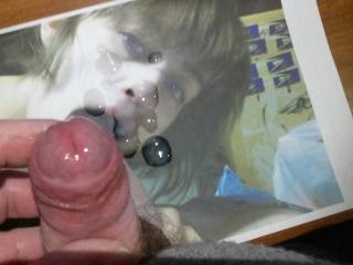 for Kinkyken69. She looks so good with my cum on her face and my cock in her face...don\'t you think?