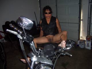Looking hot on the Harley