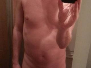 Nude mirror selfie