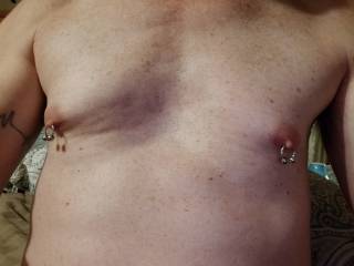 Both nipples pierced