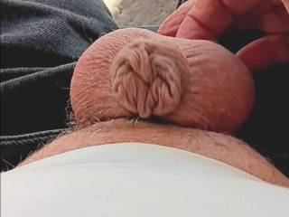 Friend lovs me playing around whit my cock skin mmm indeed I like it to wink 😉