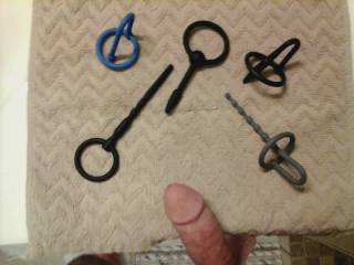 My dick and new plugs. Which one should I put in tnis morning?