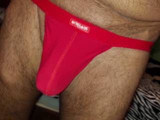 Slut in a red ergowear thong