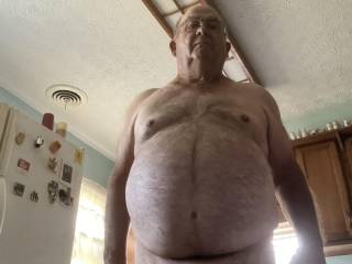 In the kitchen naked as usual