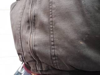 Working in my cold workshop..time to take a break and stroke my cock