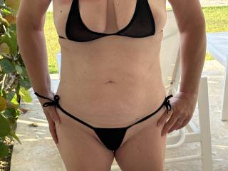 Showing off on vacation.