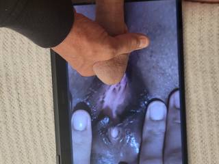 Playing with like2show, wishing I was inside her beautiful, wet pussy
