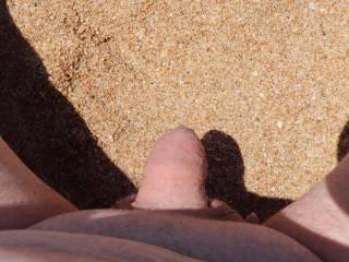 my penis exposed on a nudist beach in Spain