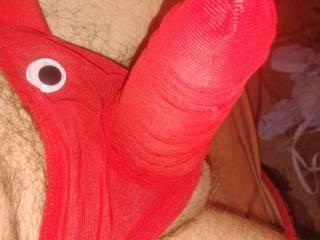 My fun red elephant underware cause I got a trunk between my legs