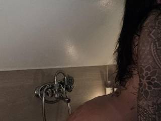 Taking a bath after getting railed