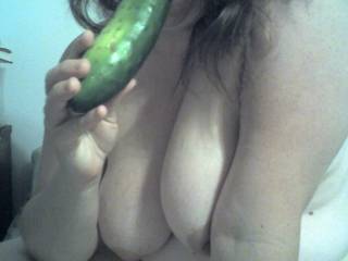 After having the cucumber in my pussy, it needed a good cleaning.  Would you like to be next?