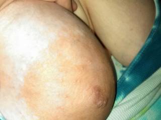 Wife\'s big nipple, she loves them licked, wanna give it a tongue lashing?