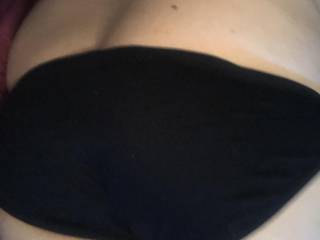 My ass in a black string bikini.