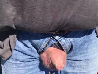 Playing with my cock outside in sunshine
