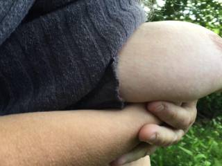 As soon as he arrived she offered him a tit to suck