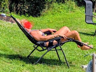 Mrs. Hot soaking up some sun!!