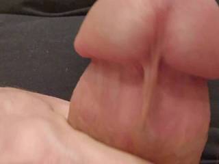 Some friends as me for my precum. Zoomed in on my to show oozing precum.